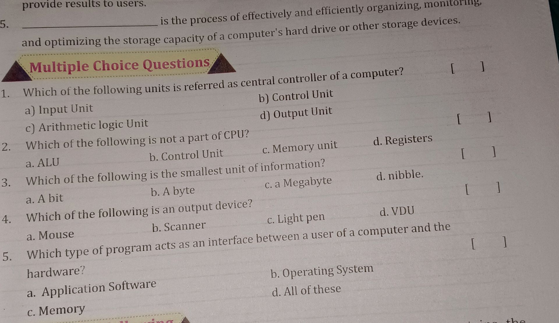 1. Which of the following units is referred | StudyX