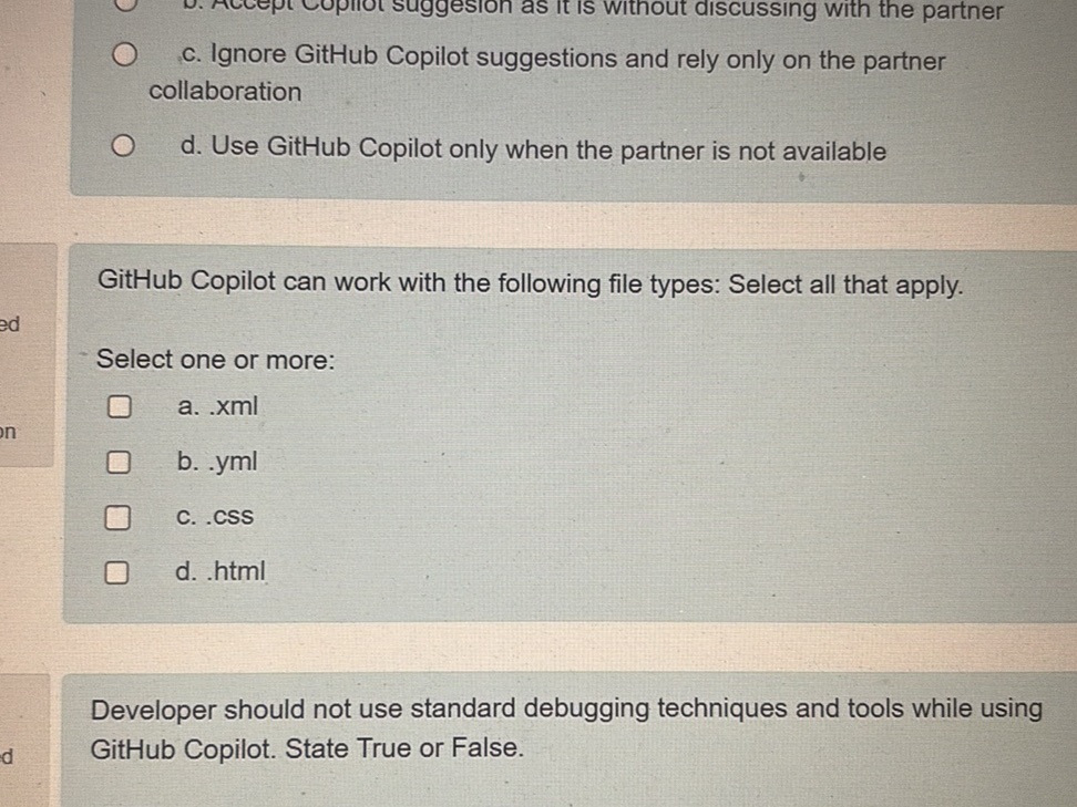 GitHub Copilot can work with the following | StudyX