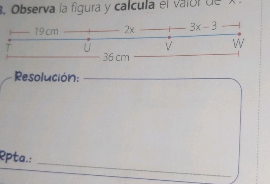 Observa la figura y calcula el valor de x. | StudyX