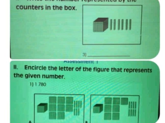 Write the number represented by the counters