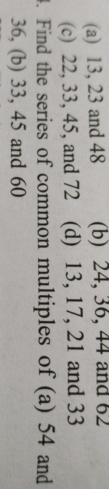 1. Find the series of common multiples of | StudyX