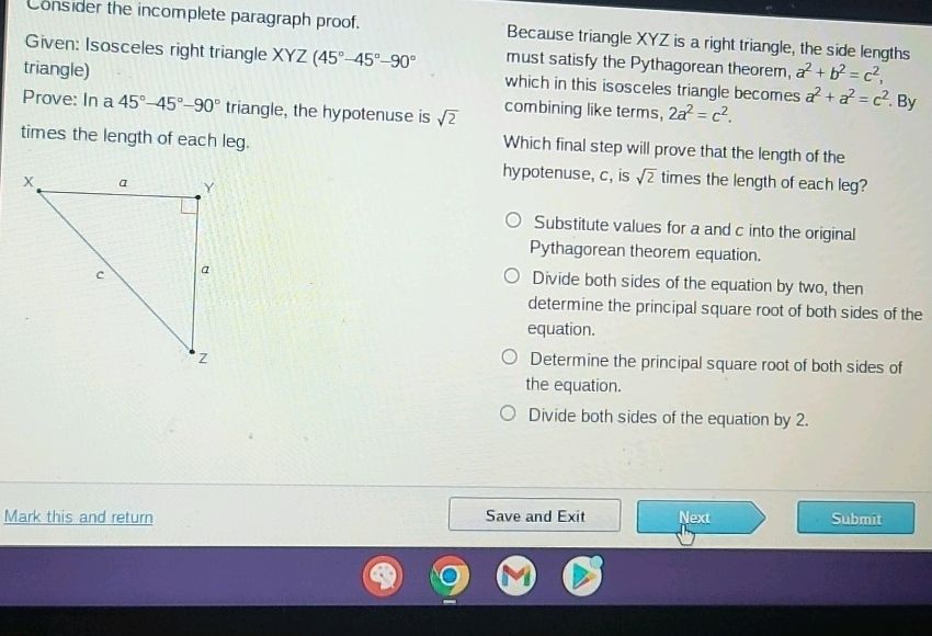 Consider the incomplete paragraph proof.