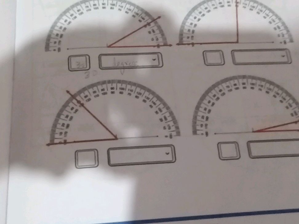 Measure the angles shown on the protractors | StudyX