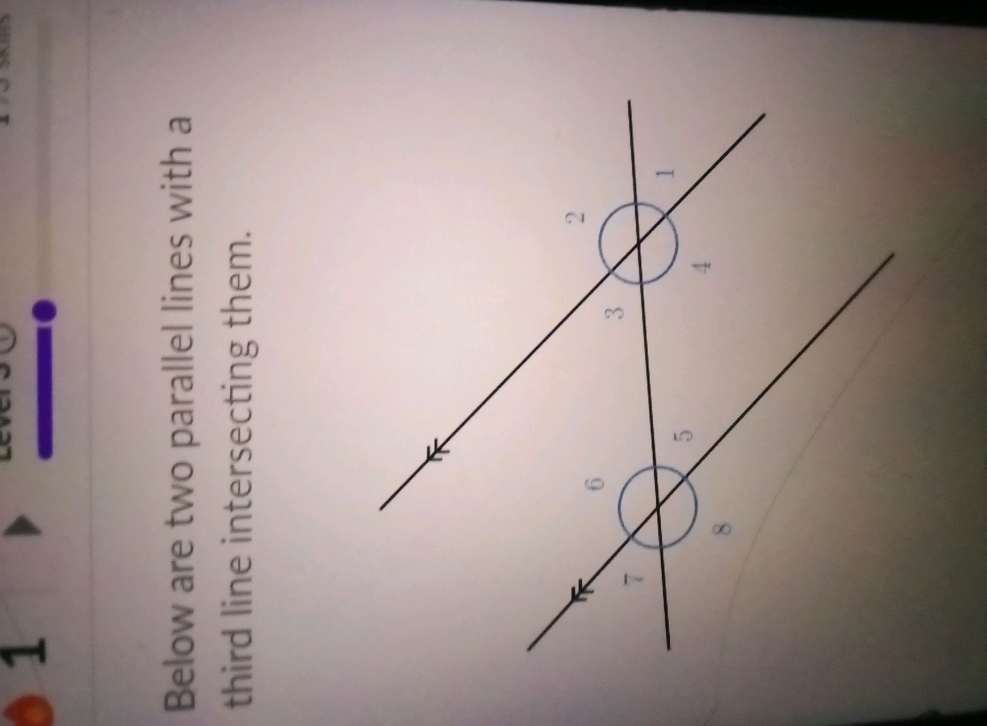 Below are two parallel lines with a third