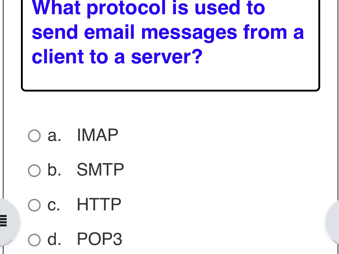 What protocol is used to send email messages | StudyX