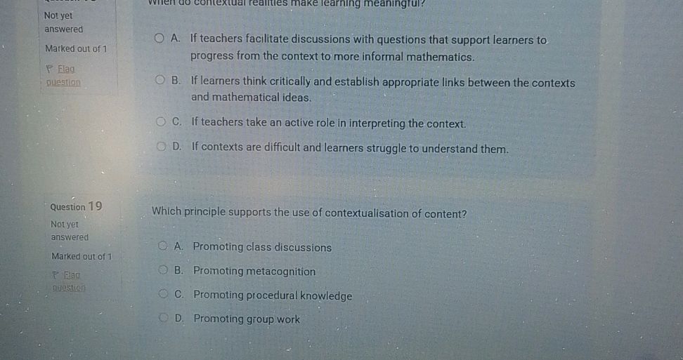 When do contextual realities make learning | StudyX