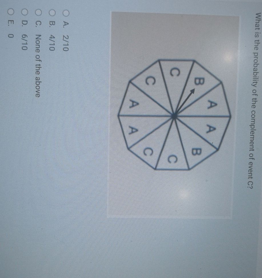 What is the probability of the complement of | StudyX