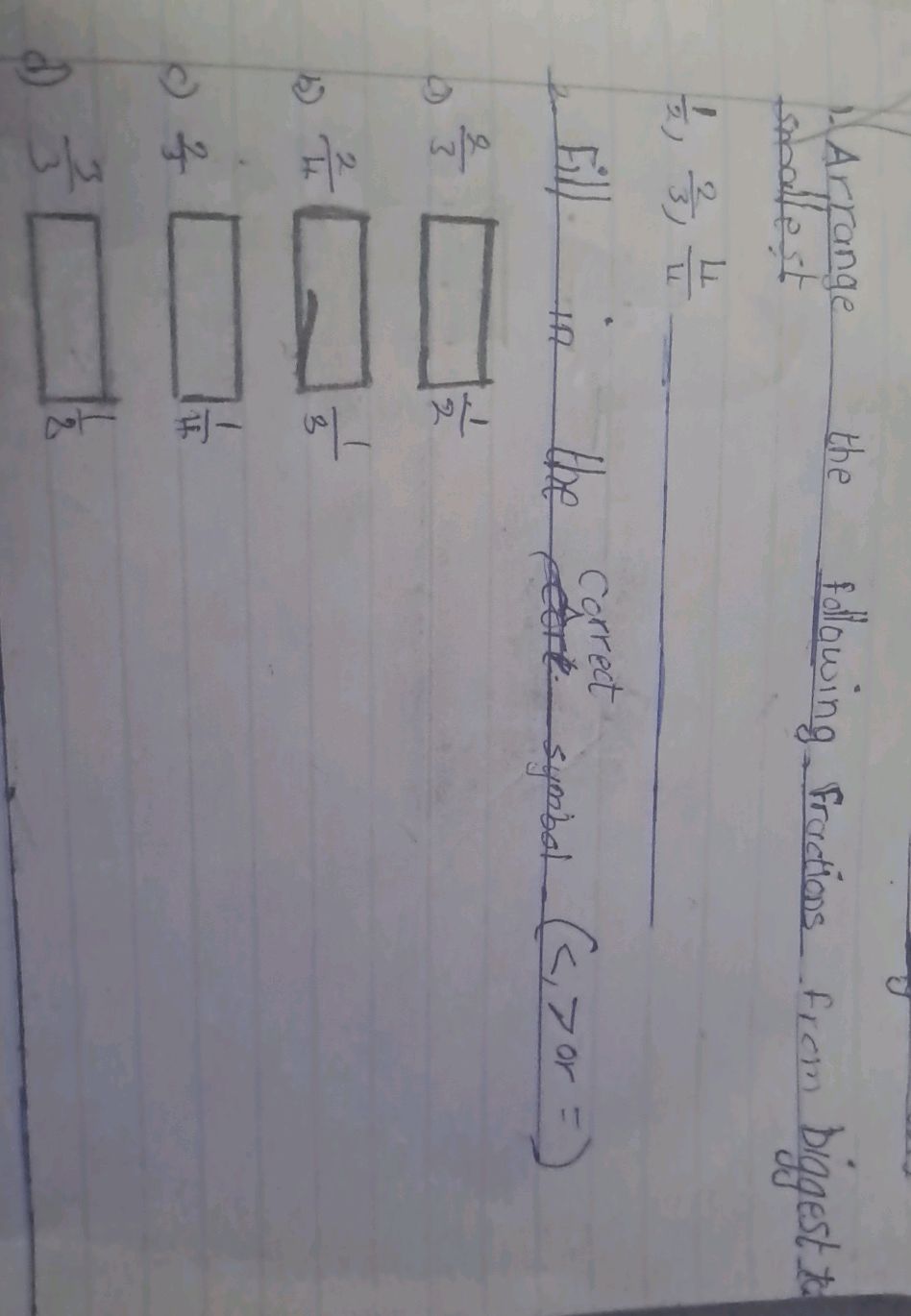 1) \( {2}{3}\) \( {1}{4}2) Fill in the | StudyX