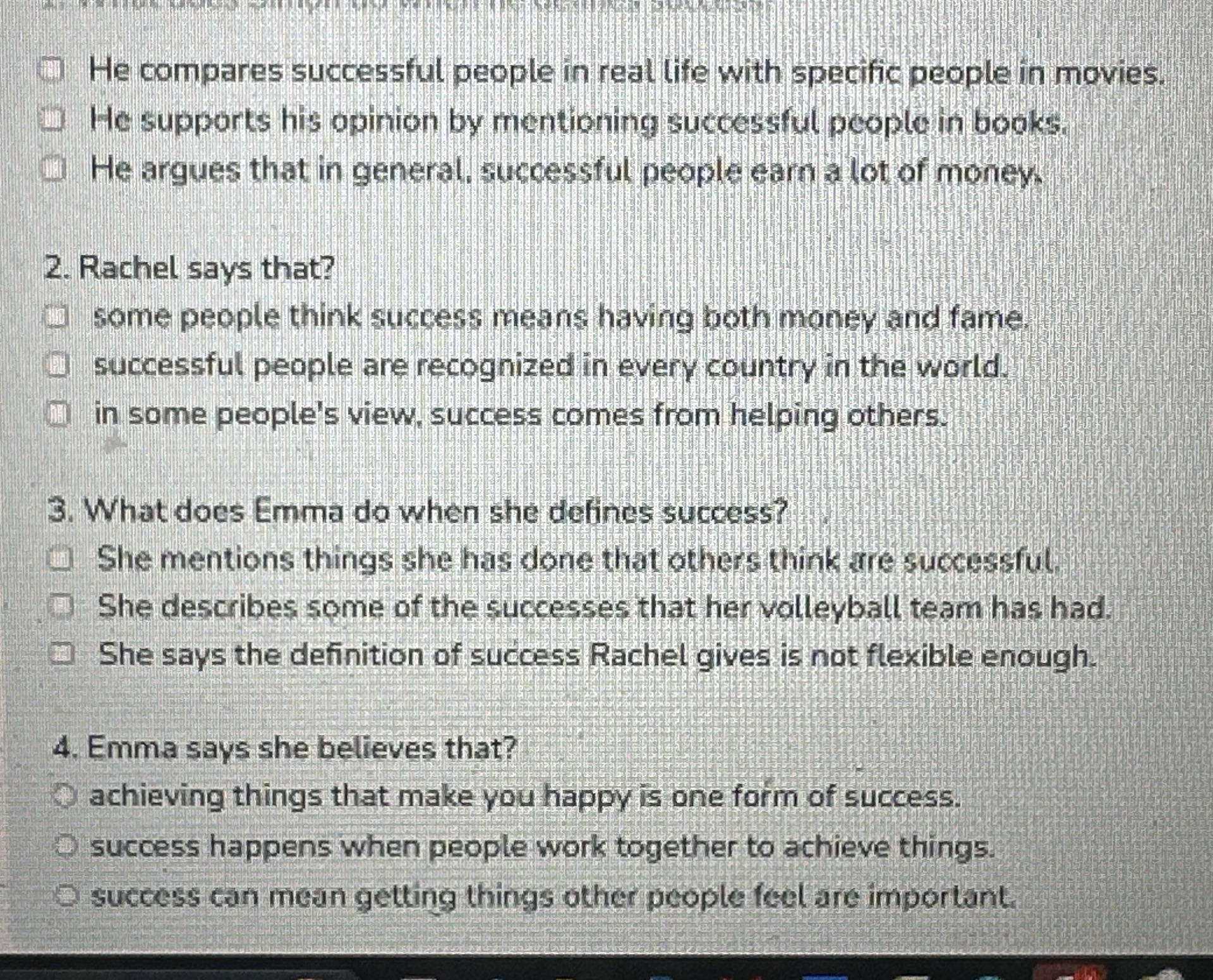 What does Simon do when he defines success? | StudyX