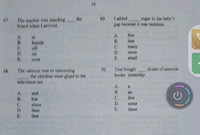 67. The teacher was standing ____ the board | StudyX