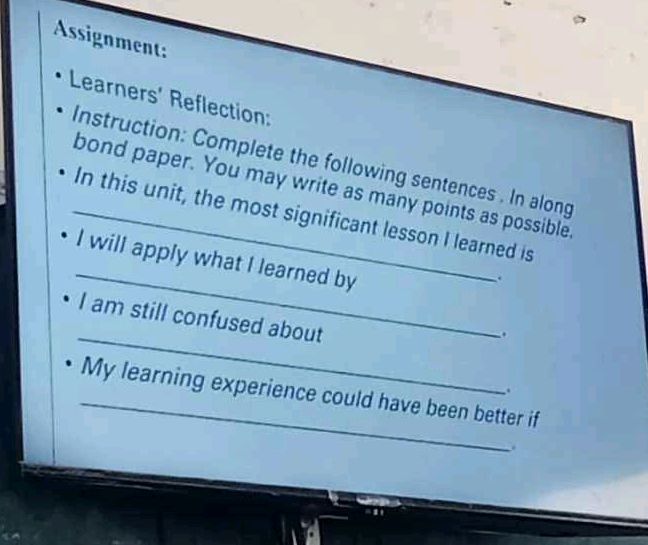 Assignment: Learners' Reflection: | StudyX