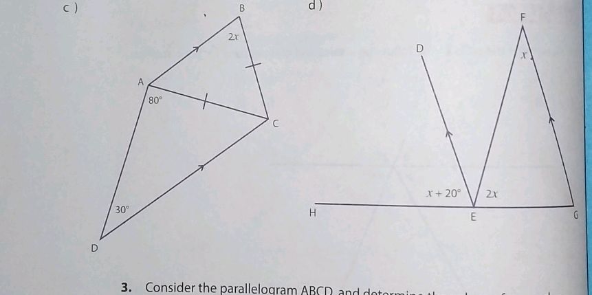 3. Consider the parallelogram ABCD and | StudyX