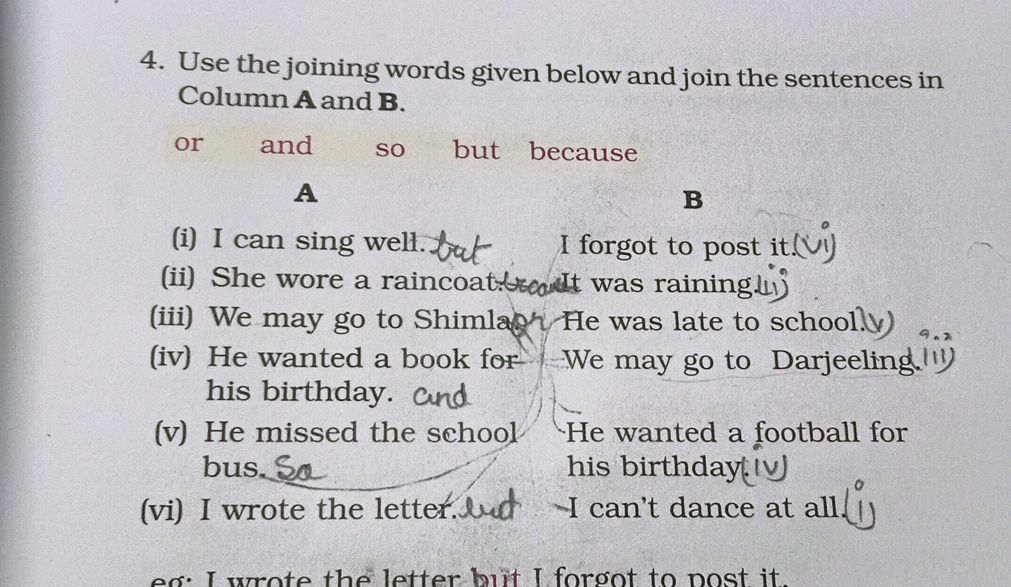 4. Use the joining words given below and | StudyX