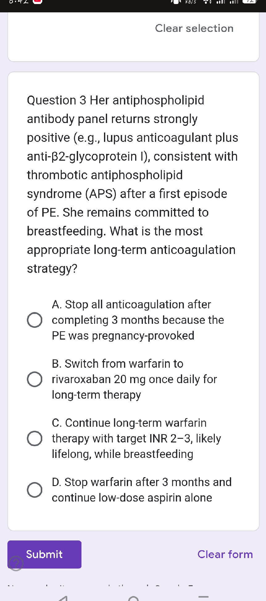 Her antiphospholipid antibody panel returns | StudyX