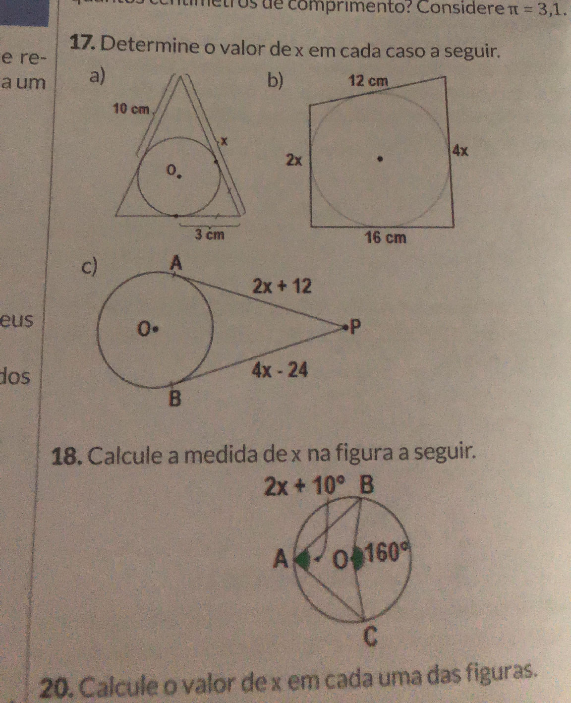 Determine o valor de x em cada caso a | StudyX