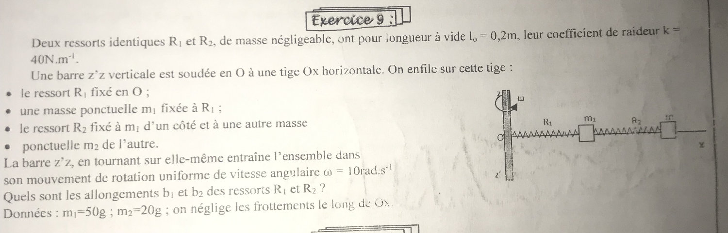 Deux Ressorts Deux ressorts identiques R₁ et R₂, de masse | StudyX