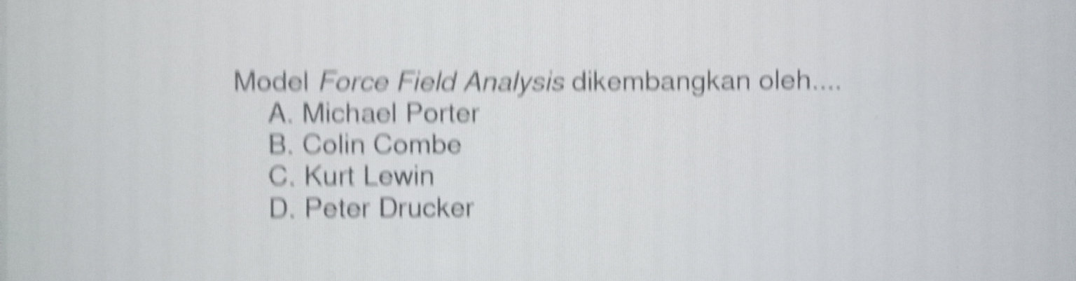 Model Force Field Analysis dikembangkan | StudyX
