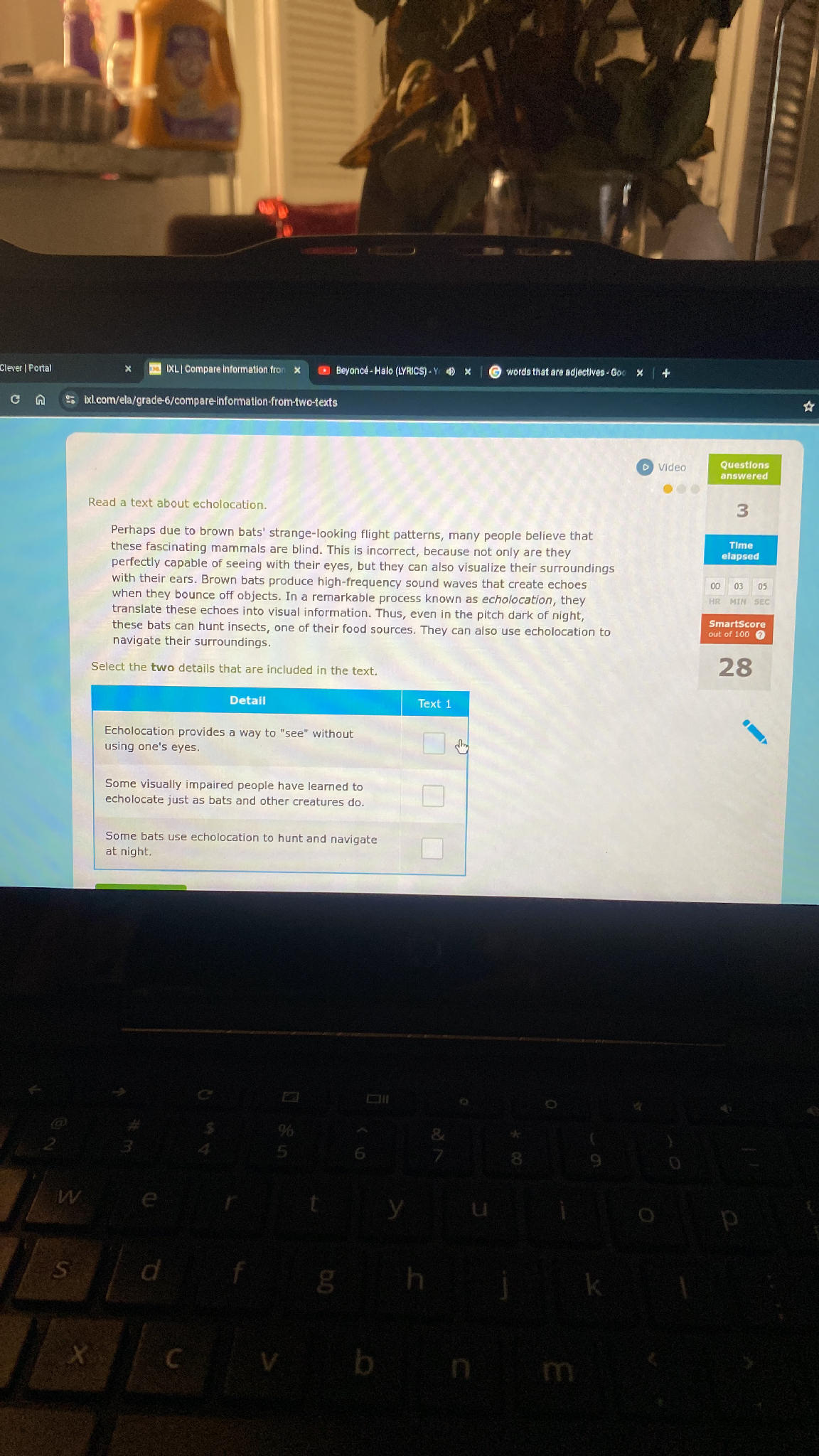 Read a text about echolocation. Perhaps due | StudyX