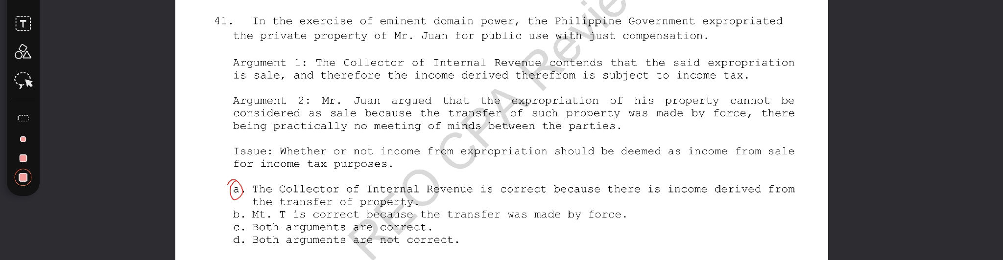 41. In the exercise of eminent domain power, | StudyX
