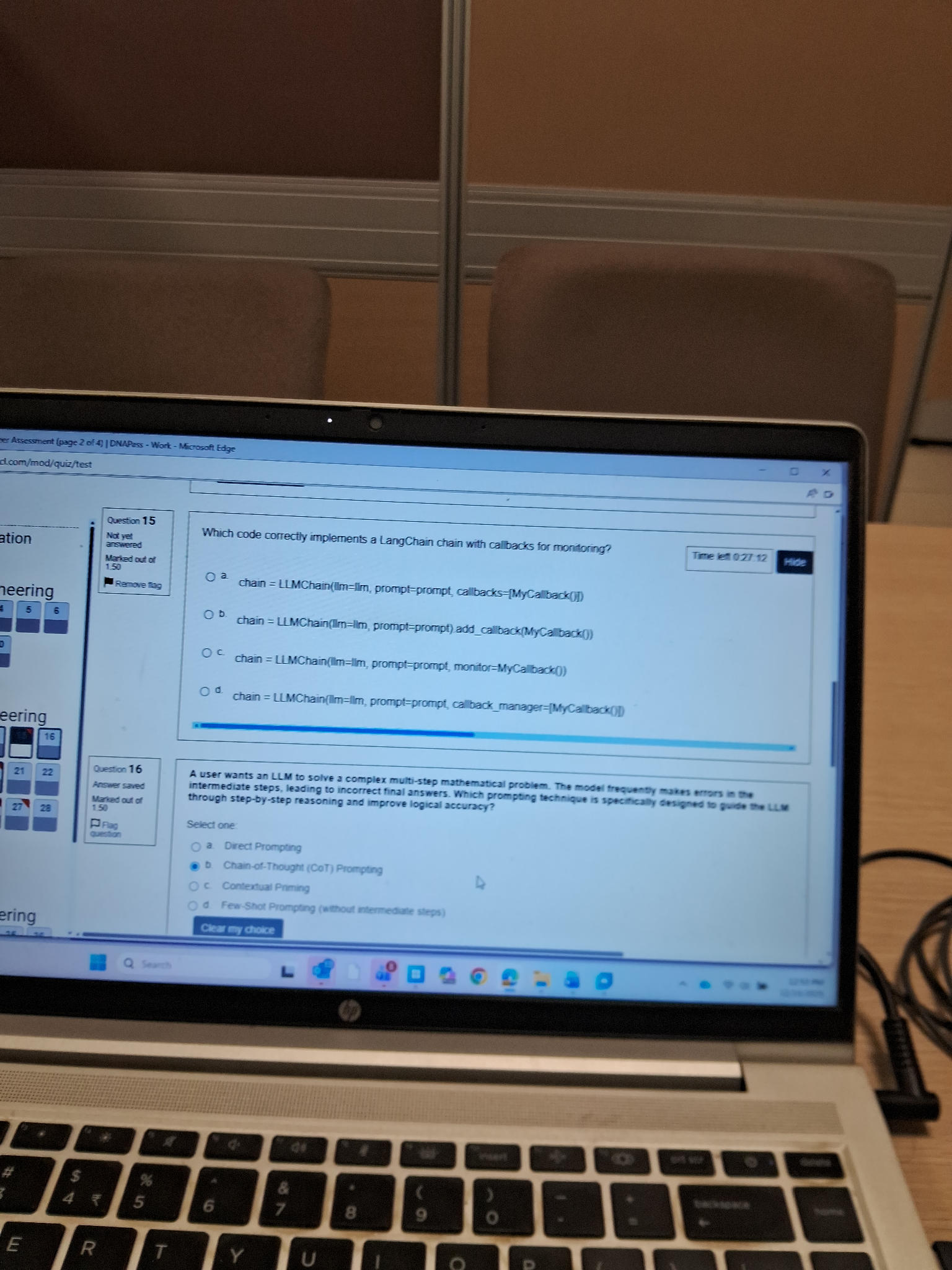 Which code correctly implements a LangChain | StudyX