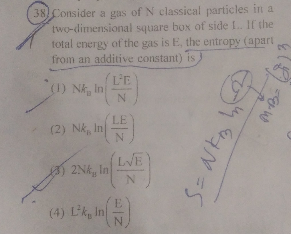 Consider a gas of N classical particles in a | StudyX