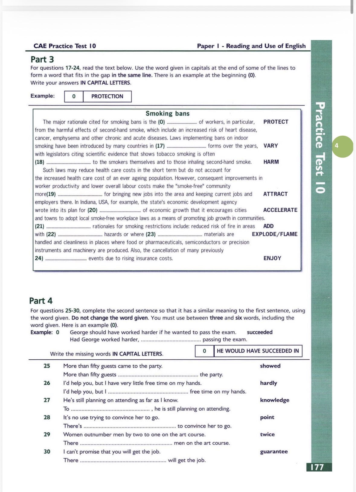 Cae Questions CAE Practice Test 10 Part 3 Paper I - | StudyX