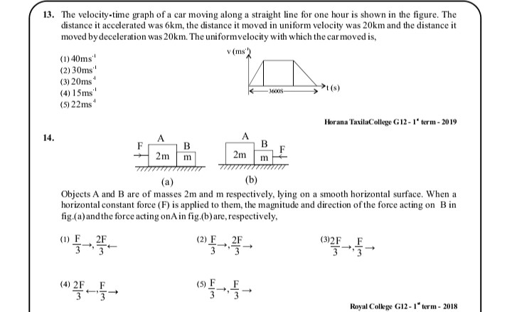 14. Objects A and B are of masses 2m and m | StudyX
