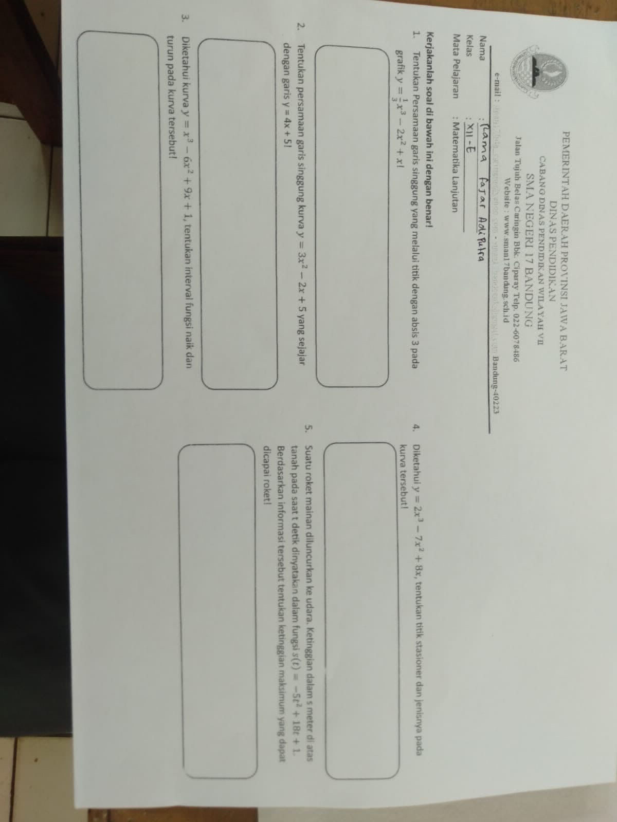 Tentukan Persamaan garis singgung yang | StudyX