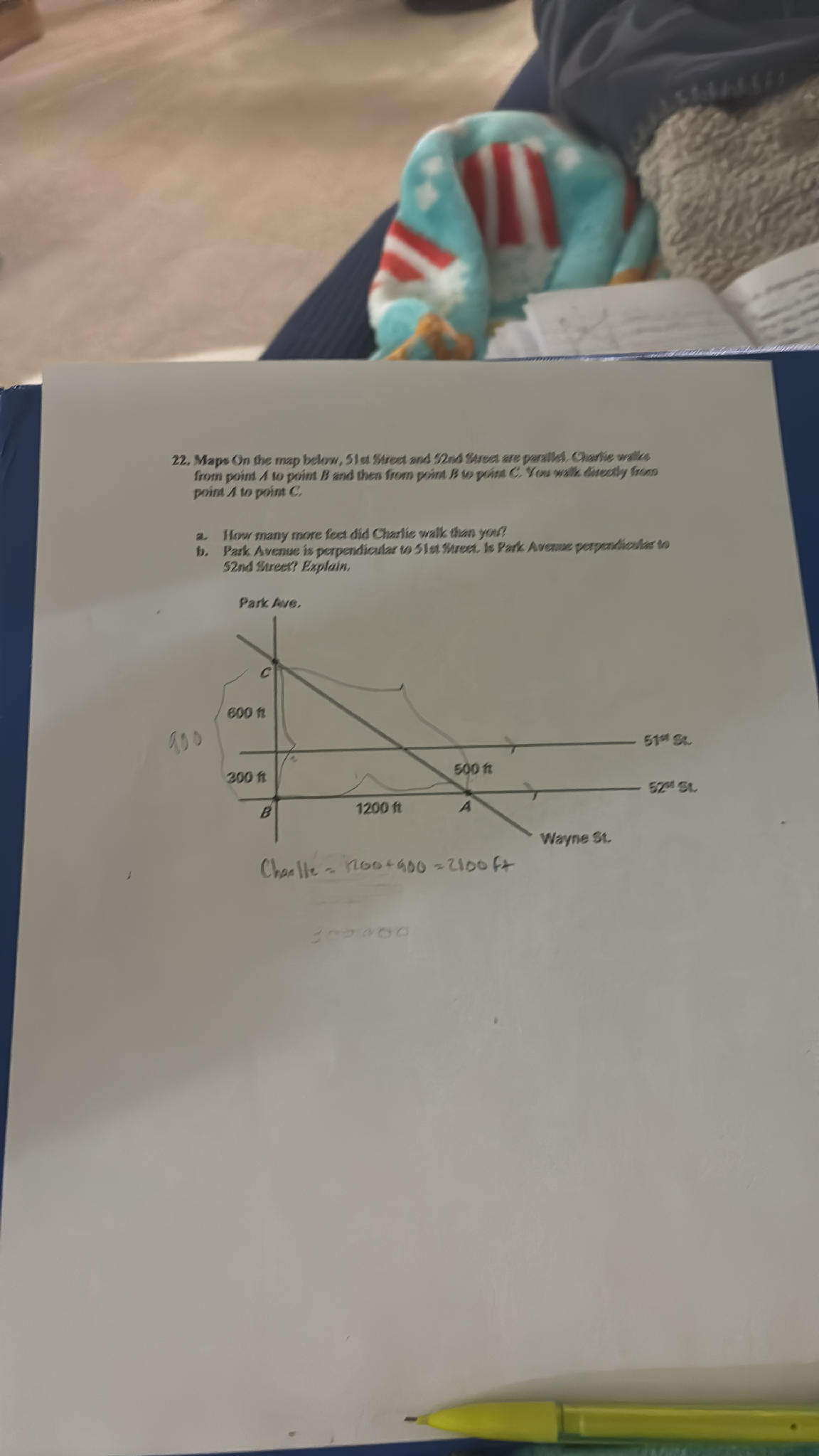 22. On the map below, 51st Street and 52nd | StudyX