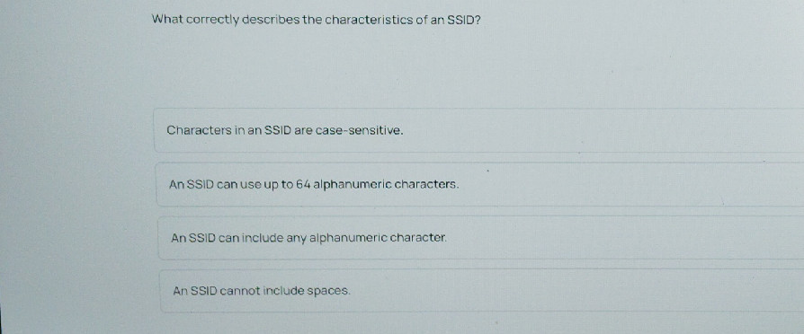 What correctly describes the characteristics | StudyX
