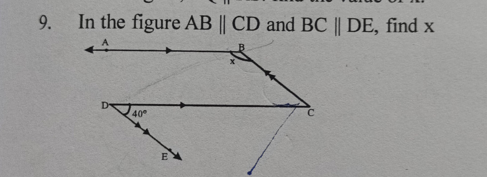 9. In the figure $AB CD$ and $BC DE$, | StudyX