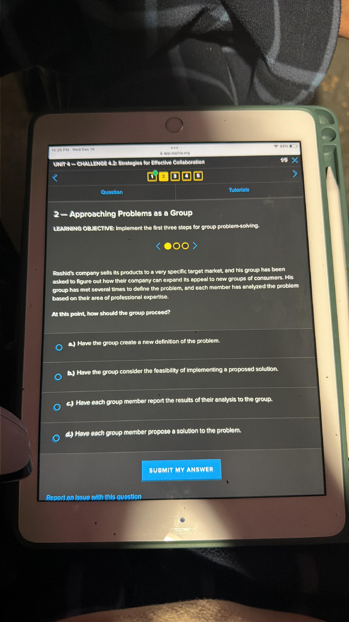 Gro Problem Form 2 – Approaching Problems as a Group | StudyX