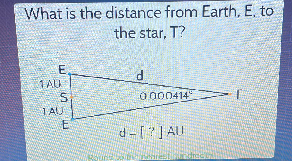 What is the distance from Earth, $E$, to the