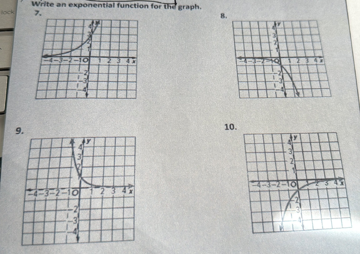 Write an exponential function for the graph. | StudyX