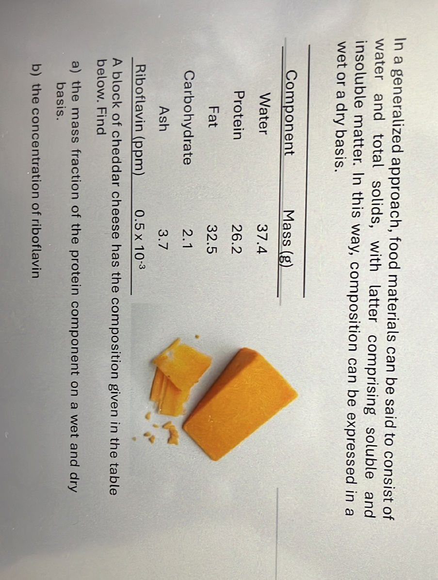A block of cheddar cheese has the | StudyX