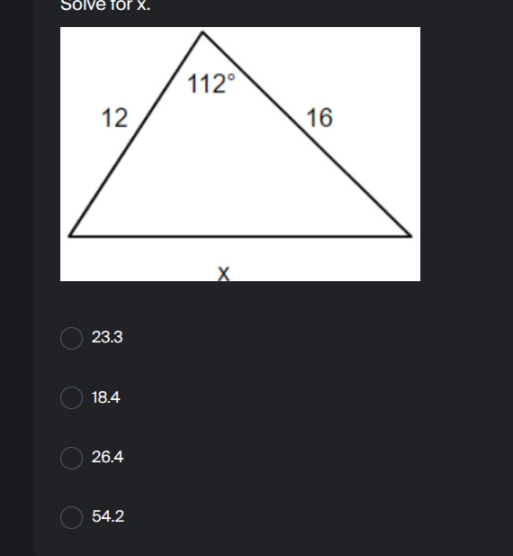 Solve for $x$. (Diagram shows a triangle | StudyX