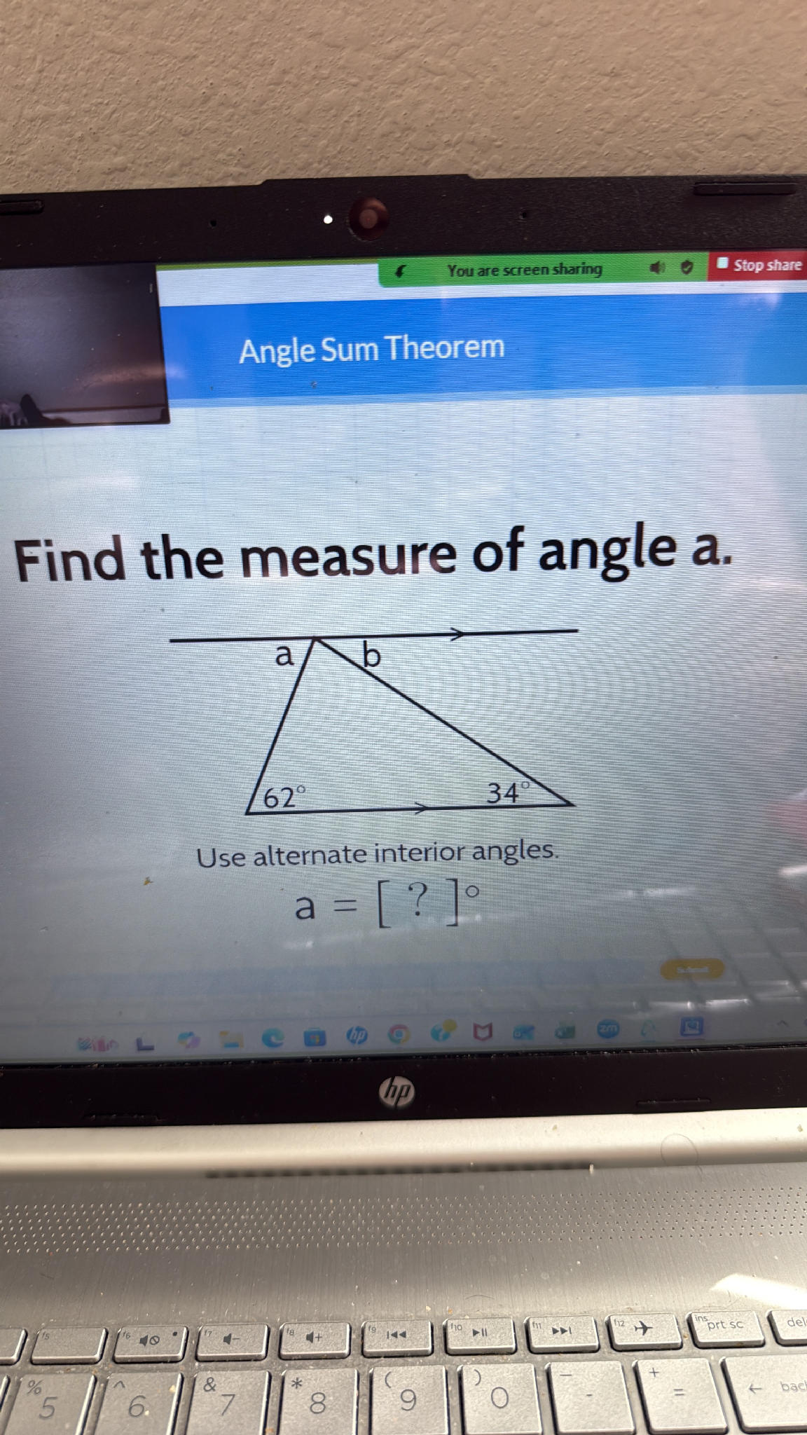 Angle Sum Theorem Find the measure of angle | StudyX