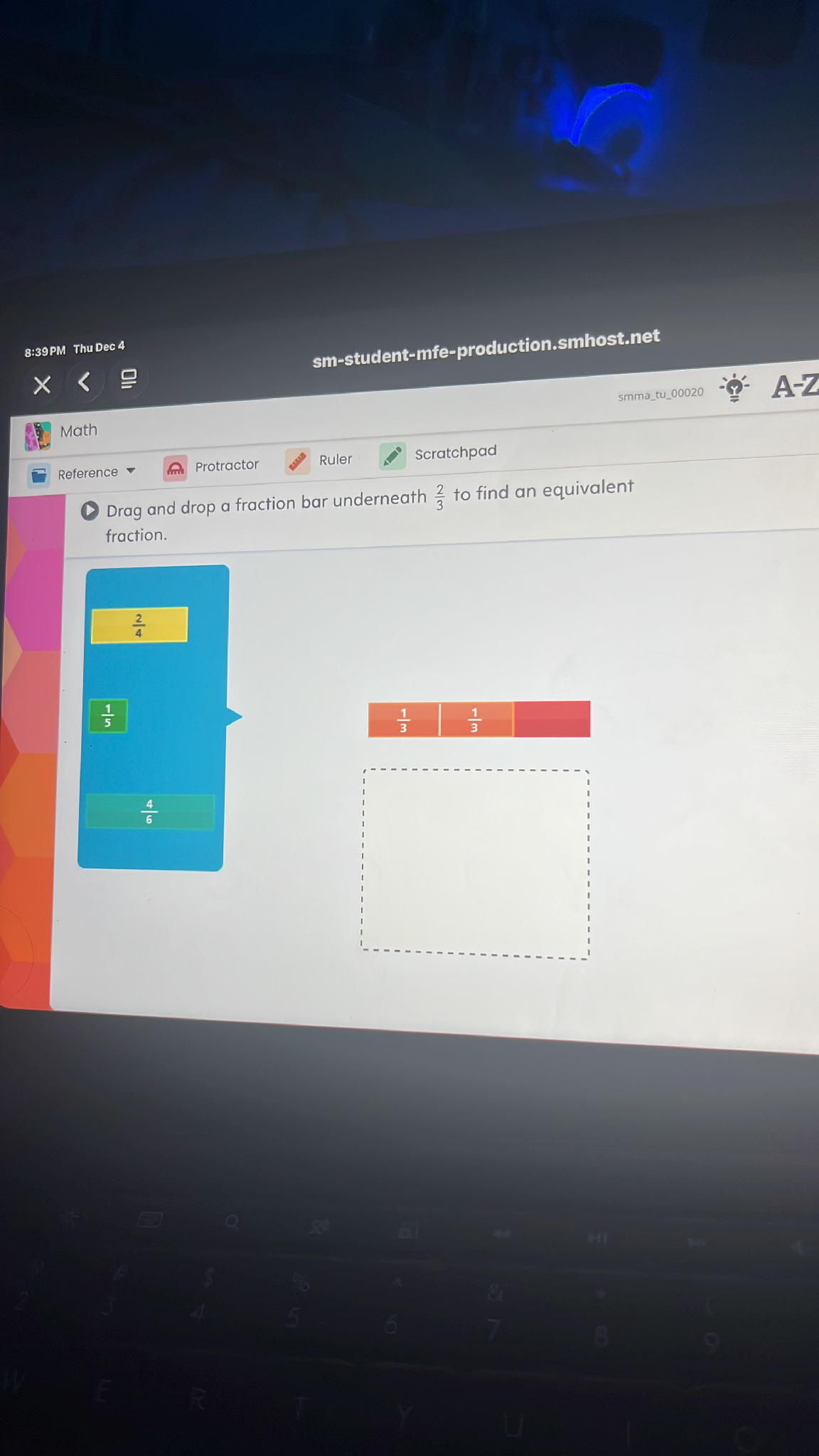 Drag and drop a fraction bar underneath $ | StudyX