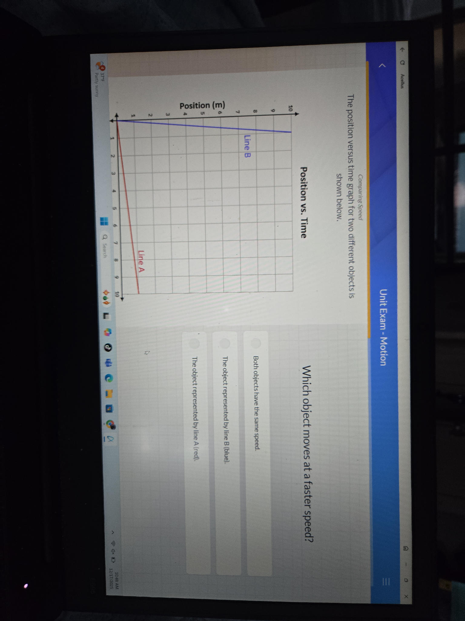 The position versus time graph for two | StudyX