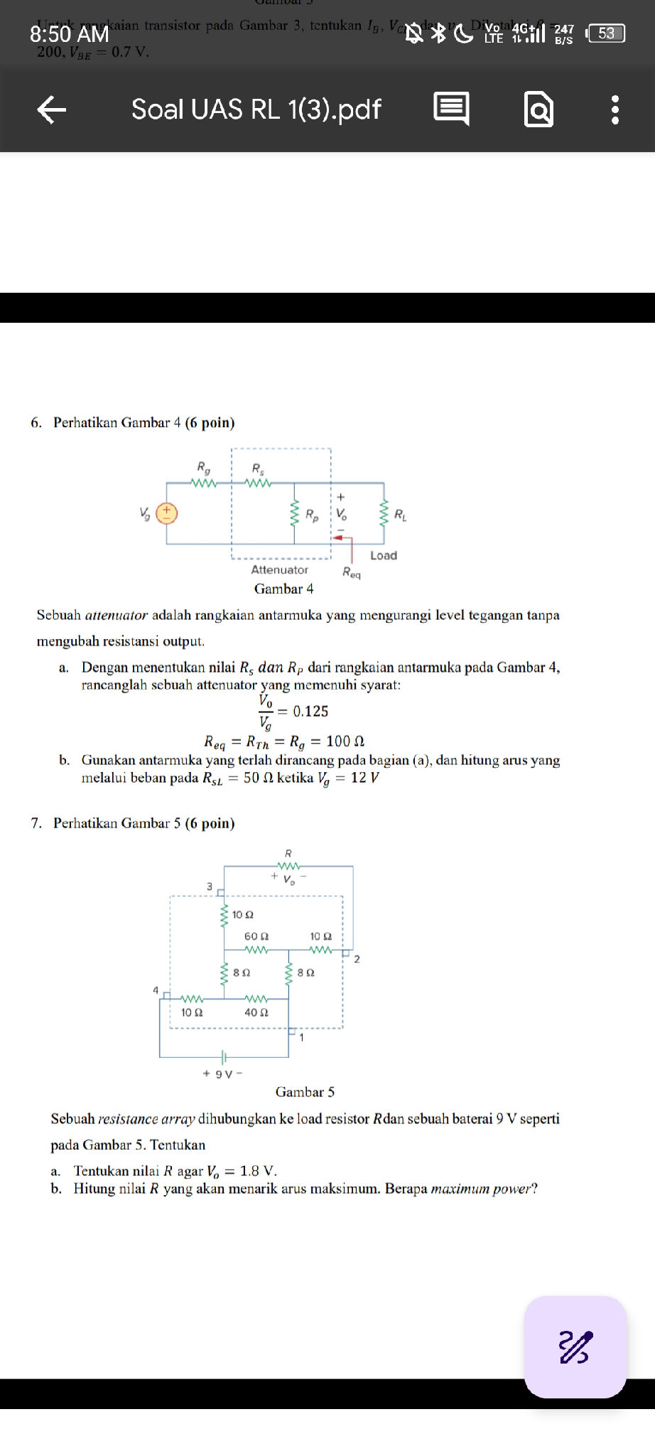 Perhatikan Gambar 4 (6 poin) [Circuit | StudyX