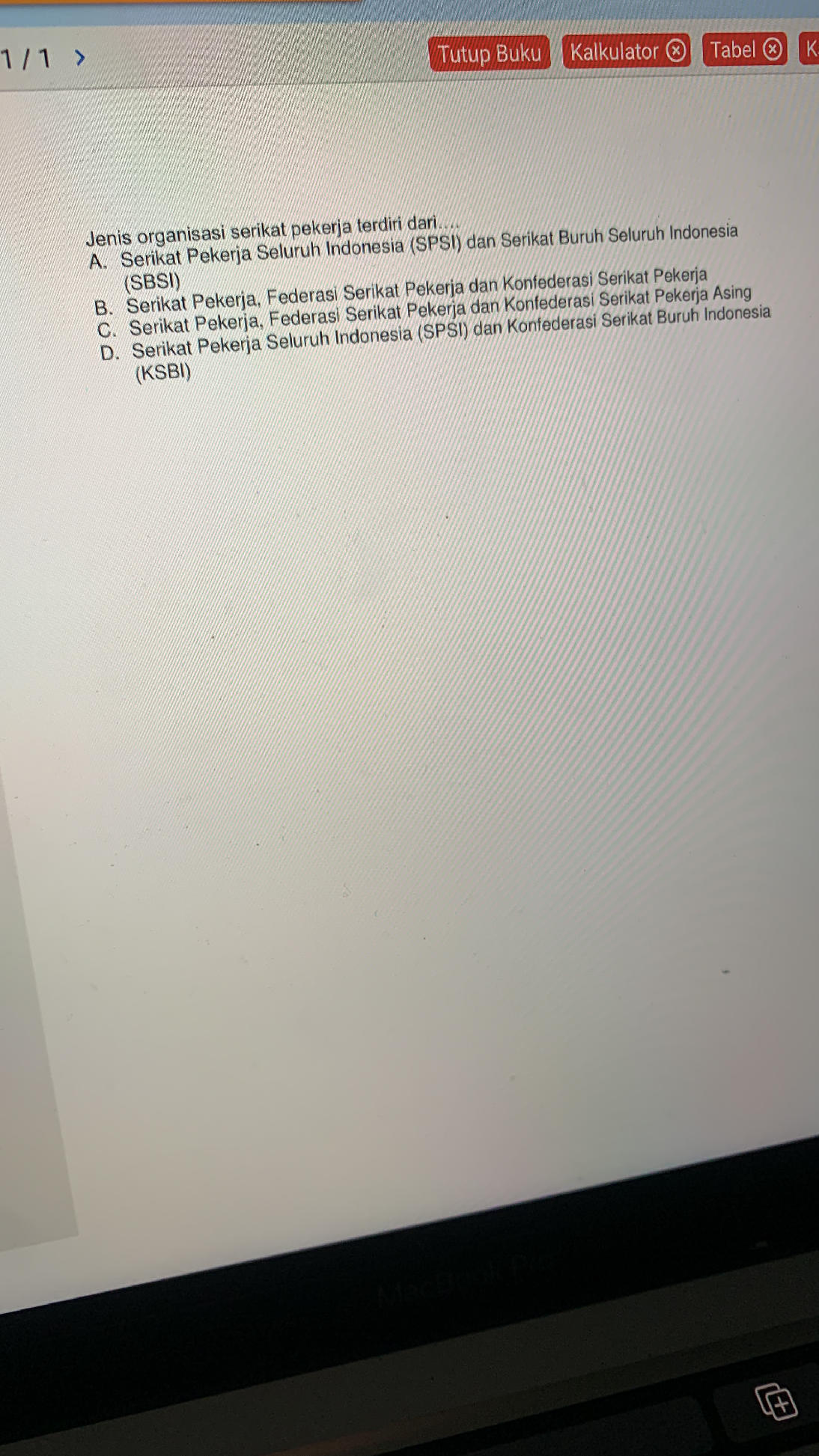 Spsi Jenis organisasi serikat pekerja terdiri | StudyX