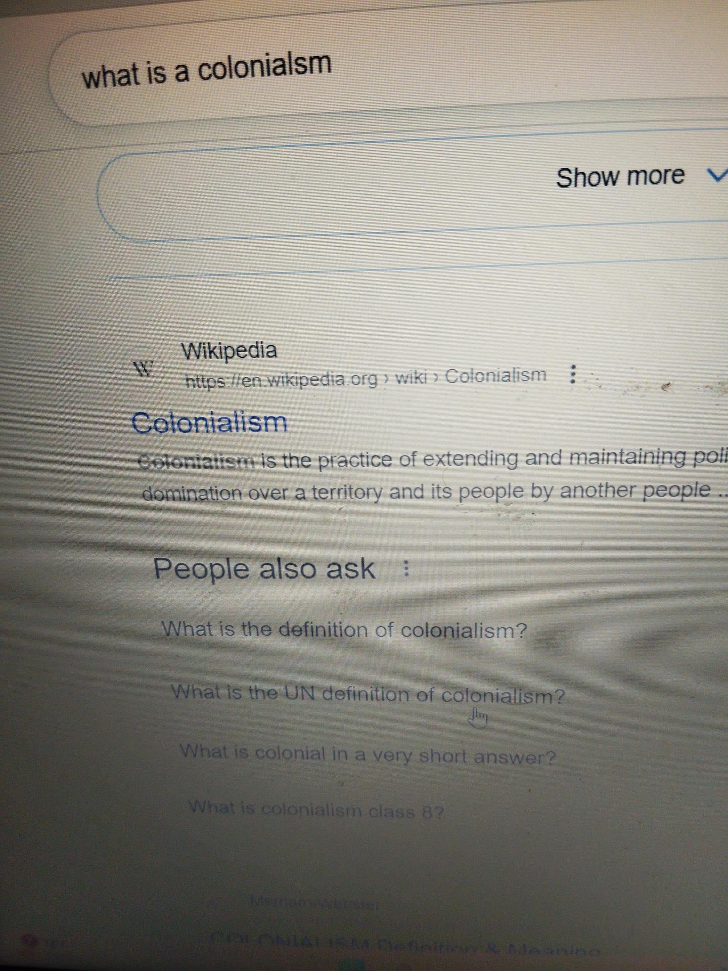 What is the definition of colonialism? What | StudyX