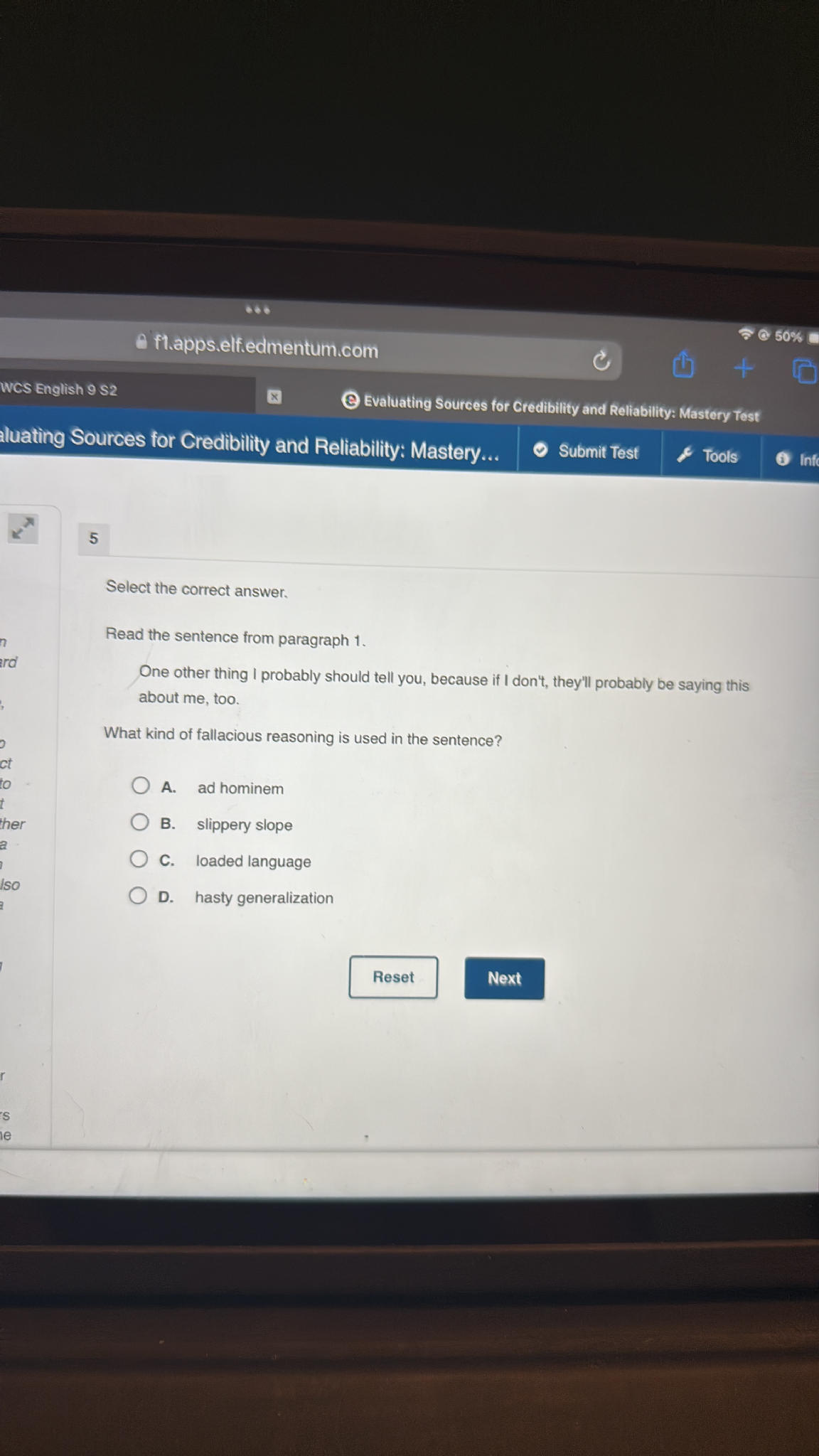 Select the correct answer. Read the | StudyX