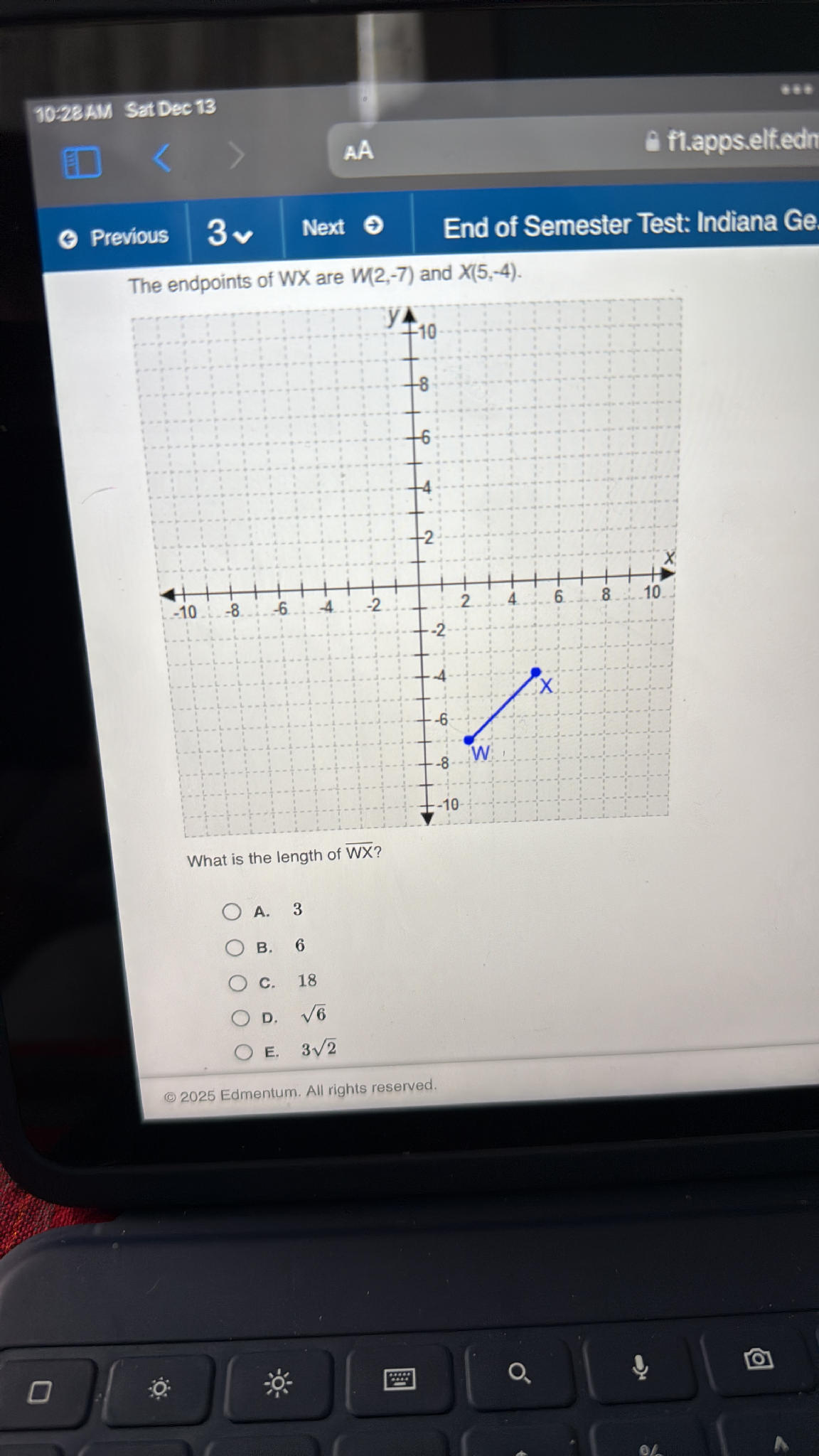 Wxgraph The endpoints of $ {WX}$ are $W(2, -7)$ and | StudyX
