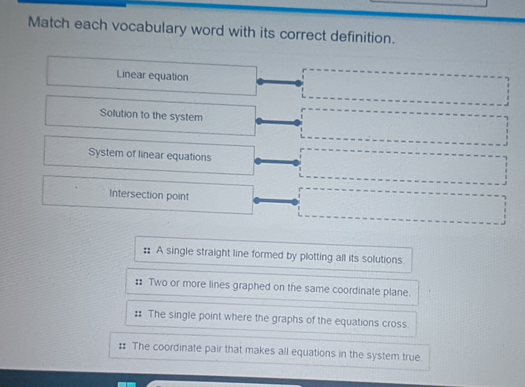 Match each vocabulary word with its correct | StudyX