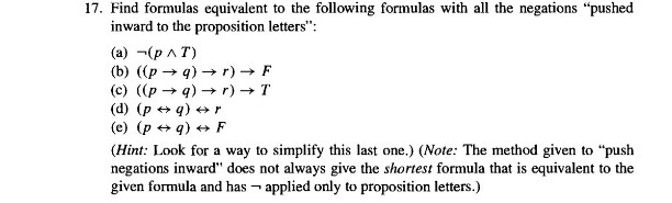 Find formulas equivalent to the following | StudyX