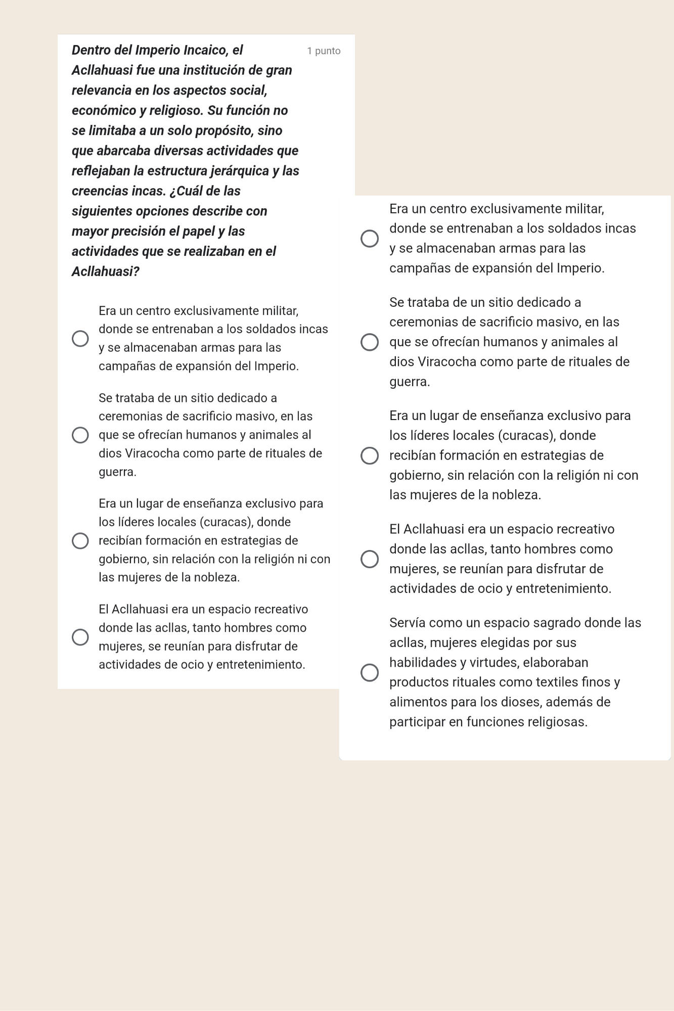 Dentro del Imperio Incaico, el Acllahuasi | StudyX