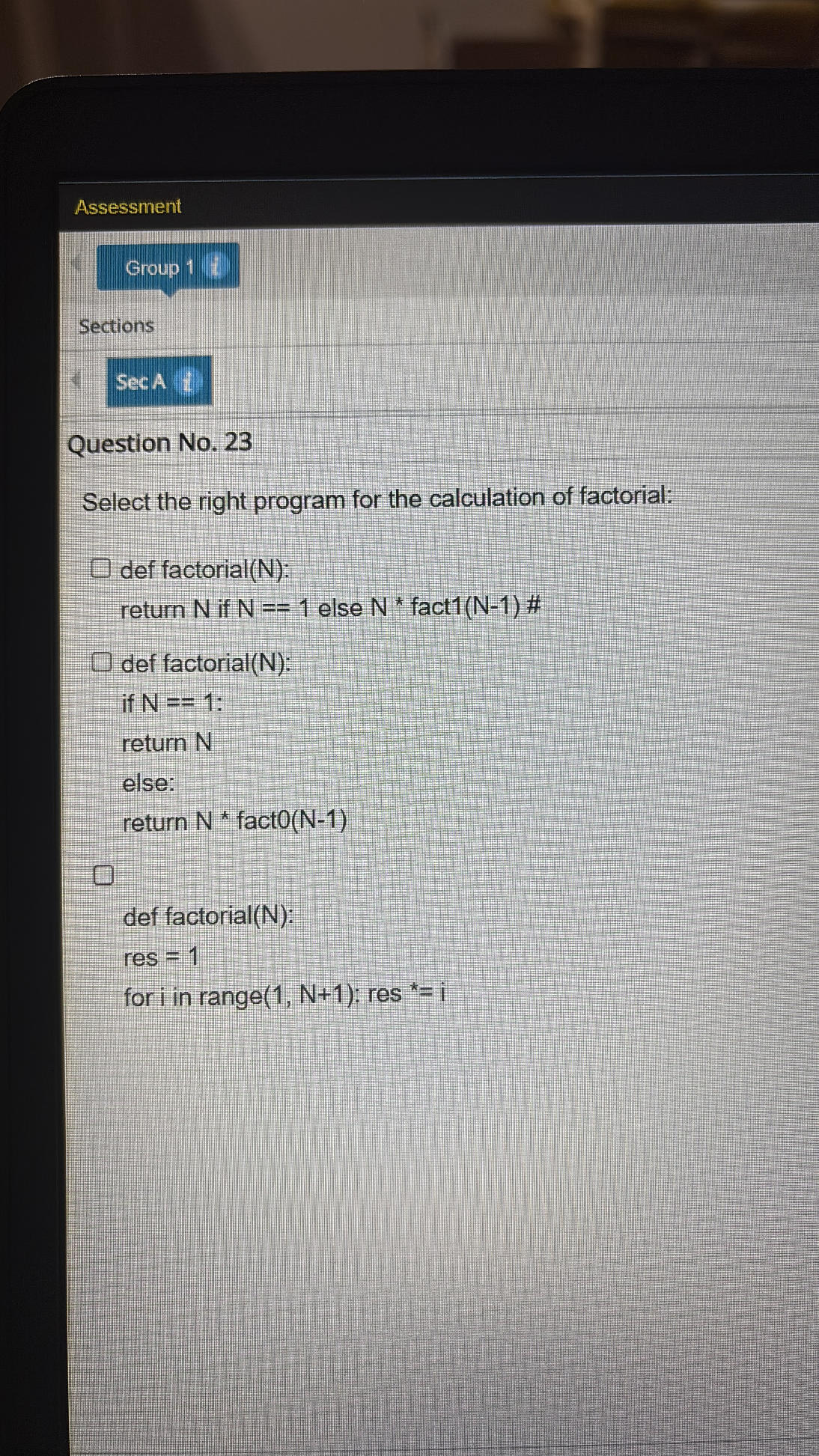Question No. 23 Select the right program for | StudyX