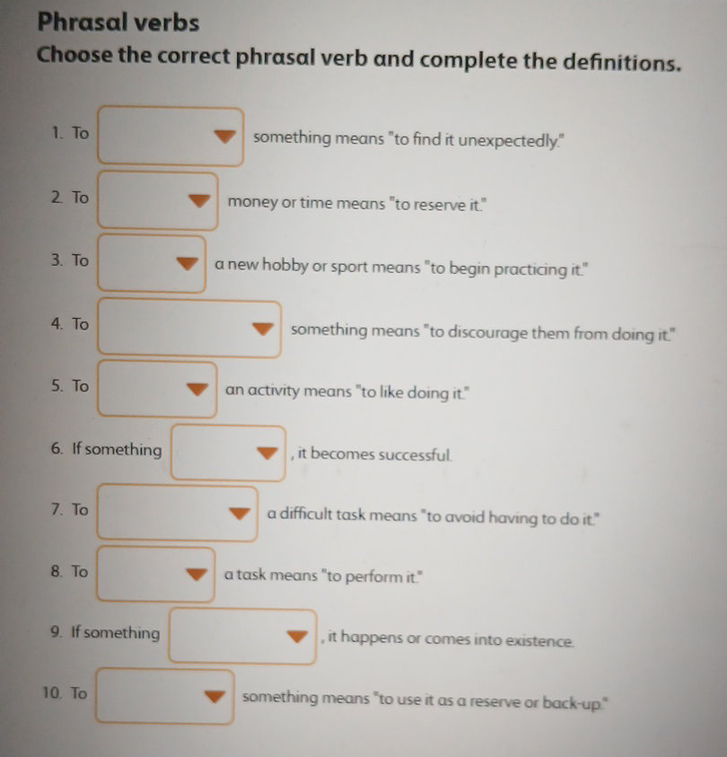 Phrasal verbs Choose the correct phrasal | StudyX