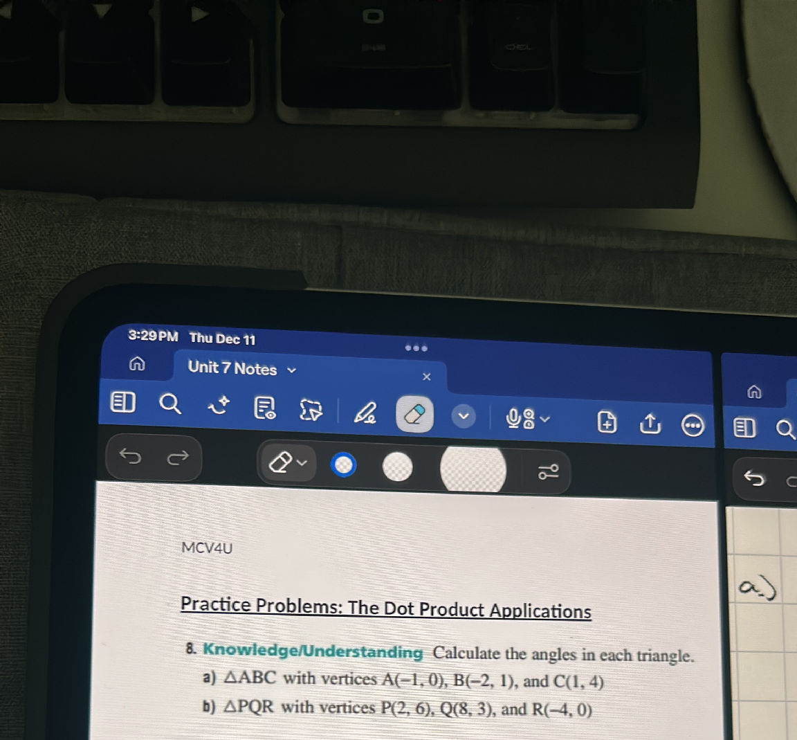 Practice Problems: The Dot Product | StudyX